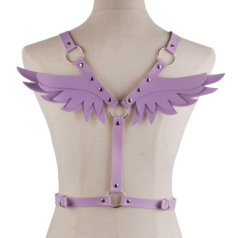Picture of European and American Punk Leather Angel Wings Strap Suit Women's Leather Top Restraint Body Strap Belt Belt Belt