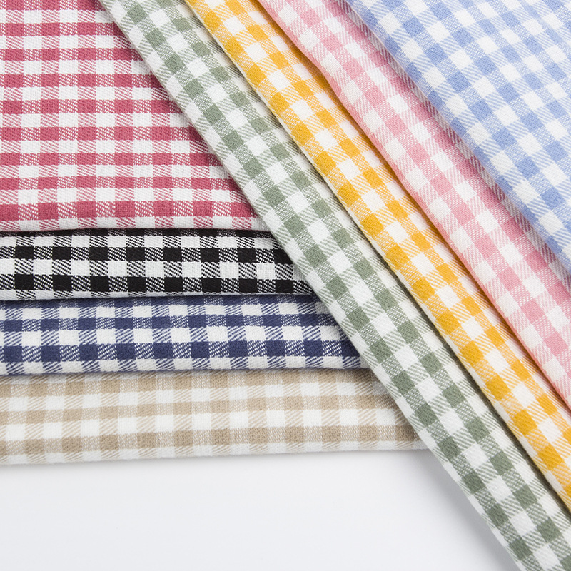 Cotton plaid fabric shirt plaid fabric brushed cotton yarn-dyed in stock wholesale factory wholesale