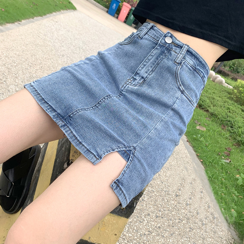 A generation of 2021 summer New Stretch Slim pants skirt high waist hip split tight denim skirt women
