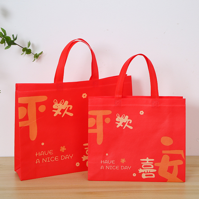 Clothing store with non-woven women's handbag packaging shopping bag gift bag packing belt large capacity wholesale custom