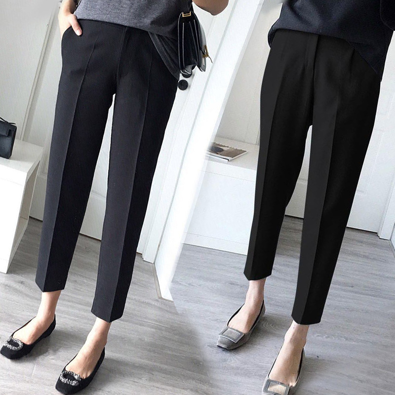 Real Shot in stock Autumn Maternity Pants New Loose Cropped Wide-leg Harlan Pants Trendy Mom Outfit Leggings Casual Pants