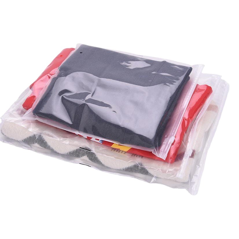 Pe Transparent Zipper Bag for Home Wear Plastic Packaging Bag for Clothes, Pants, and Garments with Printed Logo, High Transparency
