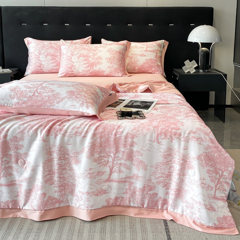 Lysel Lanjing Tencel summer cool quilt four-piece set double Ice Silk Air conditioning quilt summer gift thin quilt machine washable