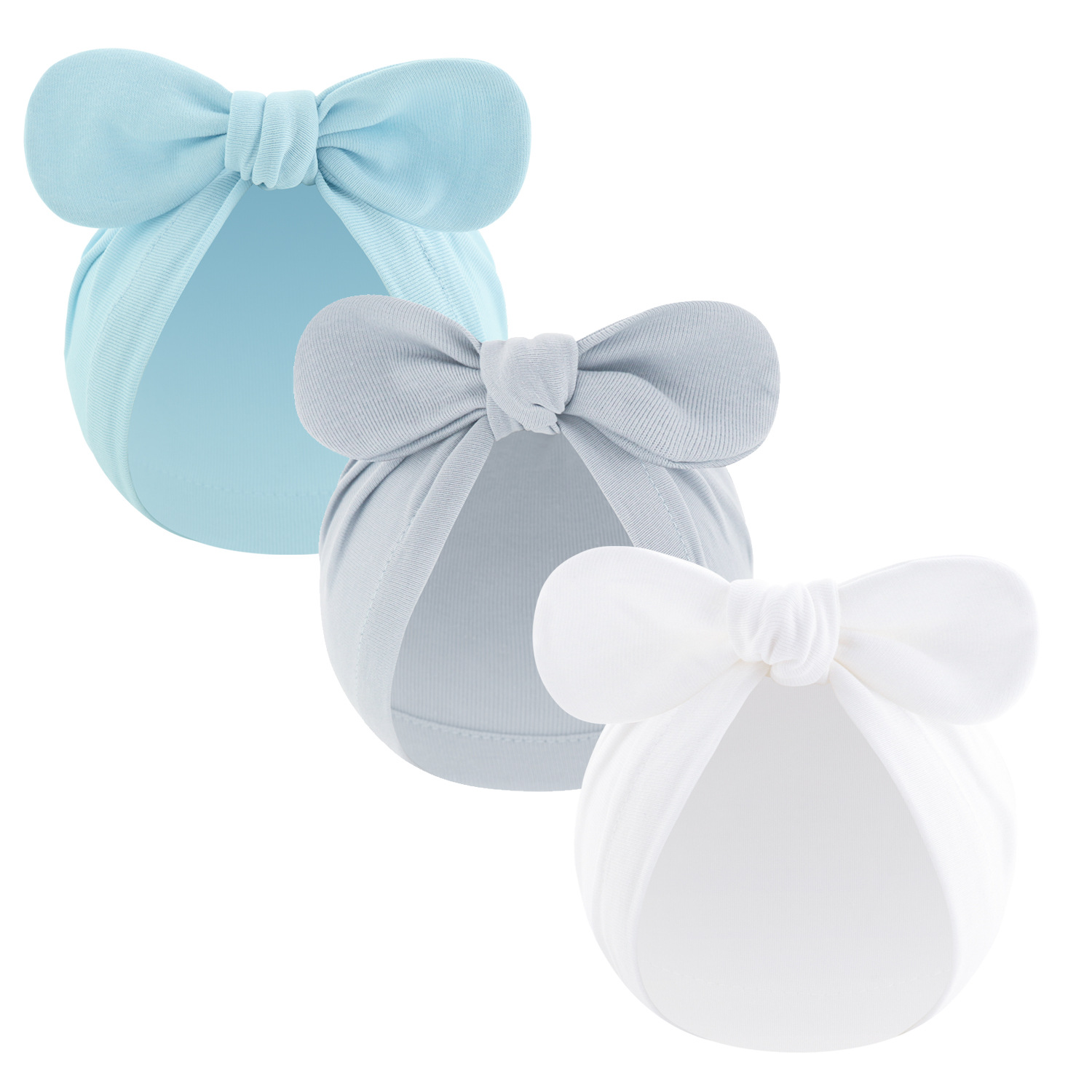 Picture of New children's solid color turtle cap baby Indian cap baby ball knotted cap ins Europe and America wholesale rabbit ear cap