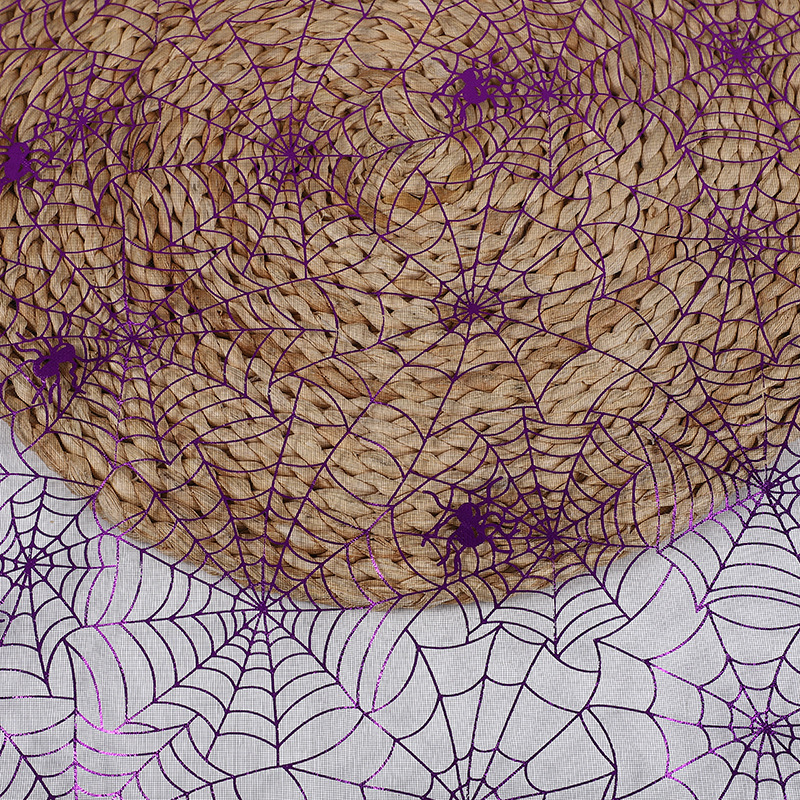 Spot polyester organza spider web fabric ghost festival children's clothing mesh holiday decorative fabric hard feel