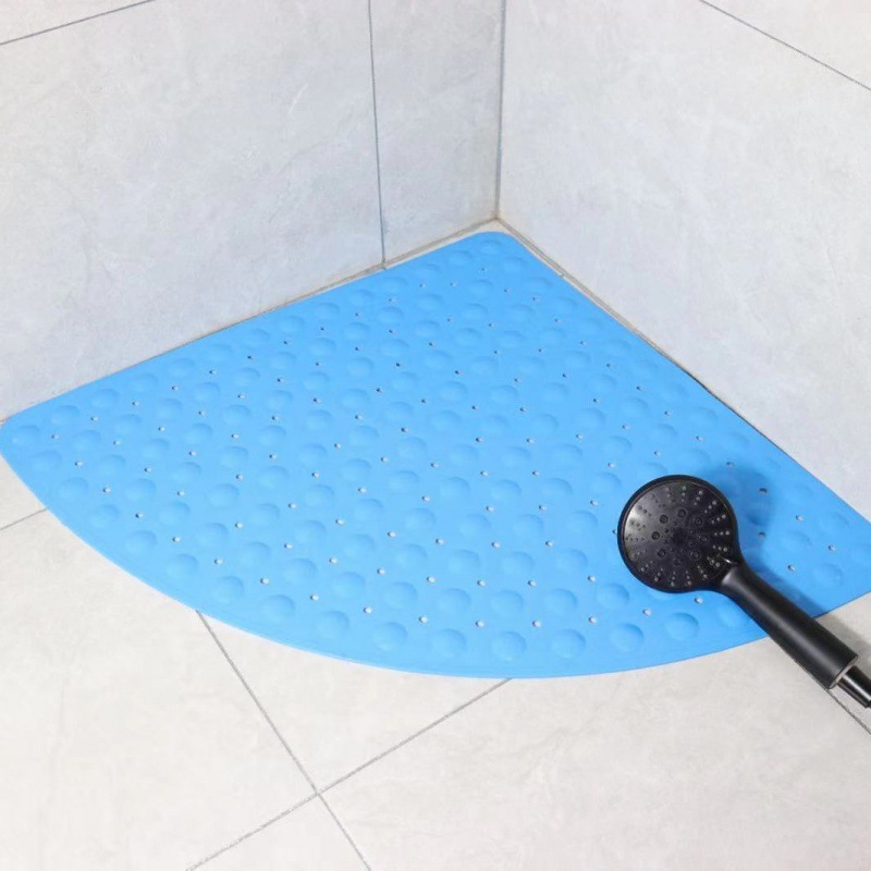 Picture of Fan-Shaped Bathroom Non-Slip Mat Bath Shower Foot Mat Hotel Bathroom Toilet Shower Room Floor Mat Large Massage