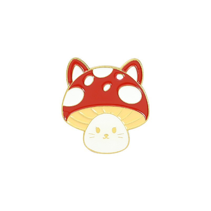 Picture of Cartoon cute 21 mushroom suit mushroom man and frog alloy brooch suit cute anti-light badge