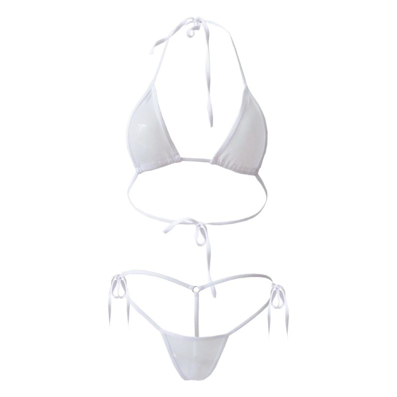 Cross-border sexy lingerie Women's European and American sexy mesh three-point bikini perspective temptation bra underwear suit