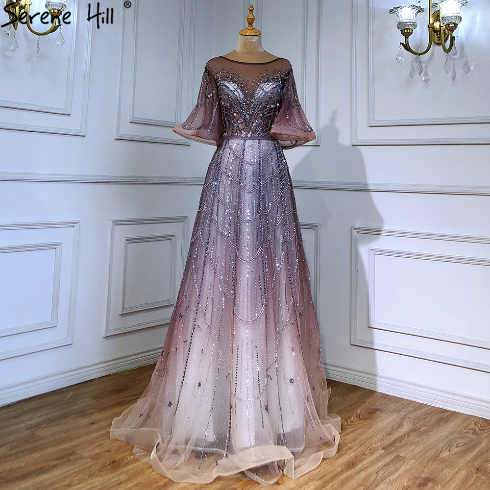 Picture of Green Covering Arm Slim Light Luxury Heavy Industry Nail Beads Celebrity Elegant Annual Meeting Adult Wedding Evening Dress LA70822