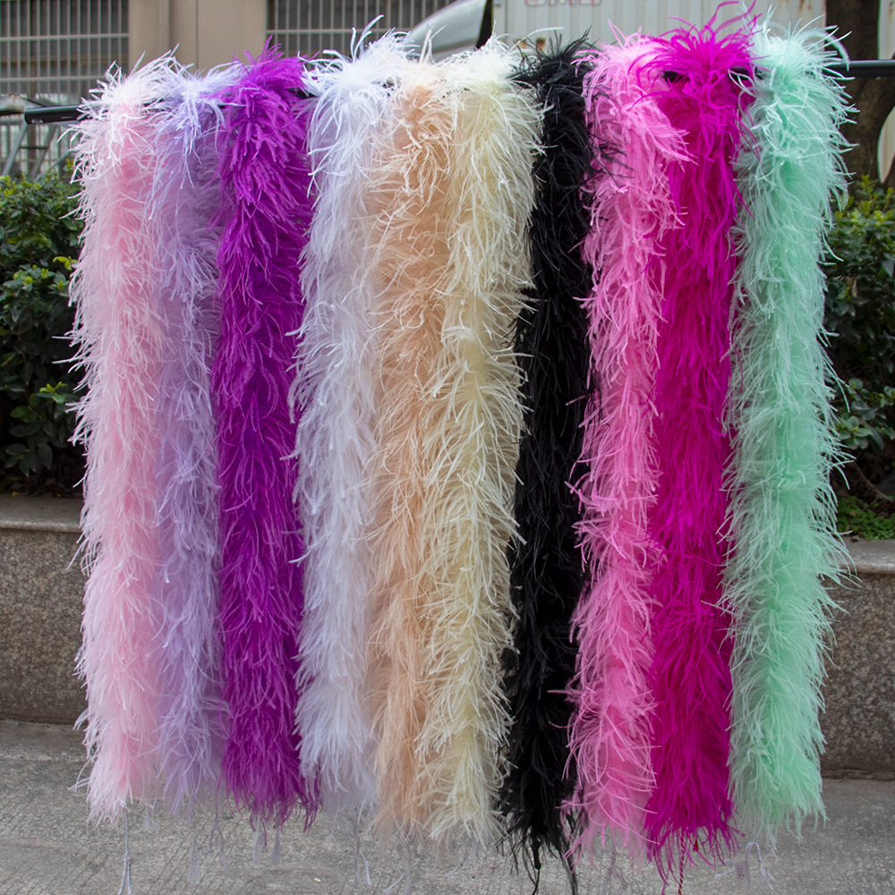 Factory wholesale 5 layer thick encryption natural ostrich wool top dance dress hem cuff feather sewing accessories
