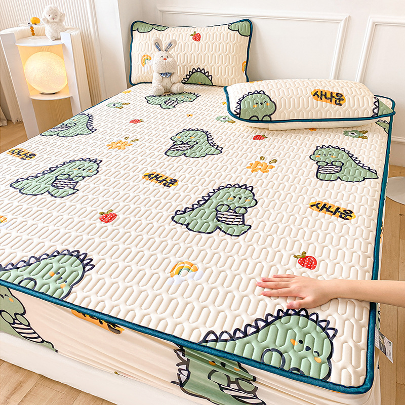 Picture of Class a Natural Latex Mat Set Air-Conditioned Mat Three-Piece Set Fitted Sheet Student Dormitory Summer Quilt Washable