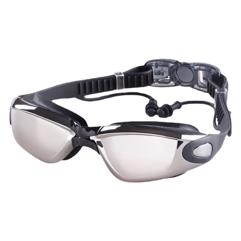 Swimming Goggles Waterproof Adult Anti-Fog Electroplated Swimming Goggles with Prescription Myopia Swimming Goggles Factory Wholesale Swimming Equipment