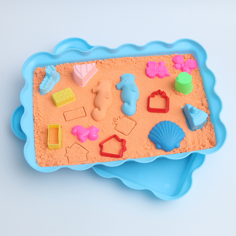 Cross-border supply of space toys sand plastic sand table sand pool children's toys storage plastic box plate lace sand table