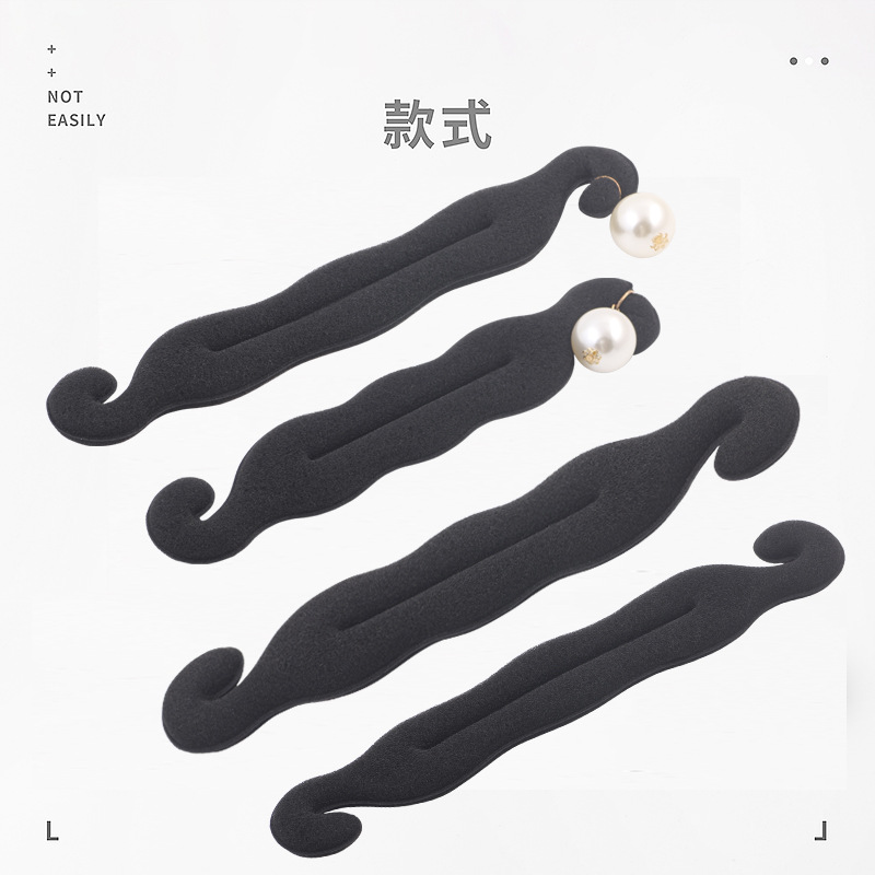 Picture of Simple ball head updo tool Korean style headwear hair accessories sponge double hook updo hair stick upgraded version pearl hair curler