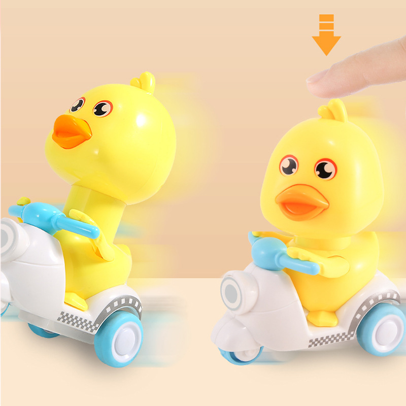 Picture of Little Yellow Duck Pull Back Press Car Cartoon Motorcycle Inertial Sliding Baby Toy Car Children's Gift Street Stall Wholesale