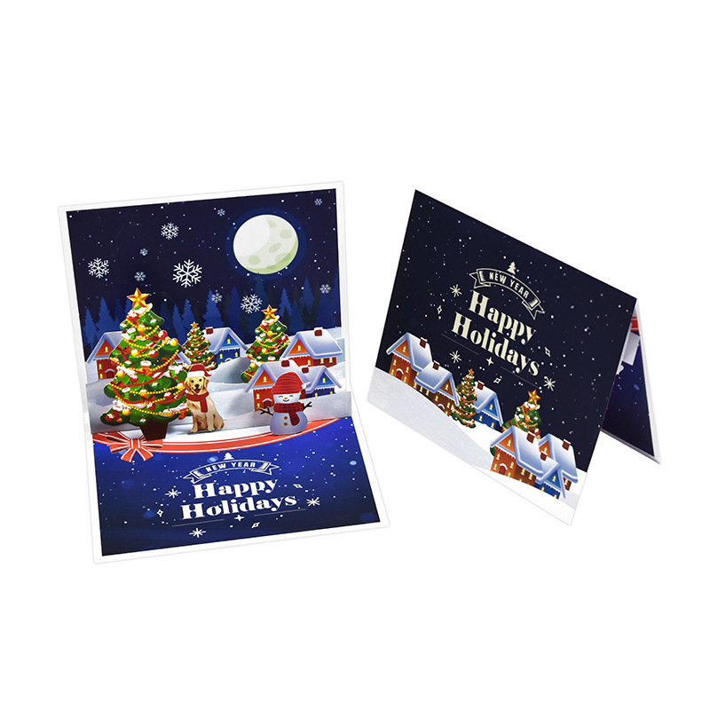 Picture of New Creative Amazon Cross-Border 3D Greeting Card Holiday Greetings Handmade Card Color Printed Christmas Lettering