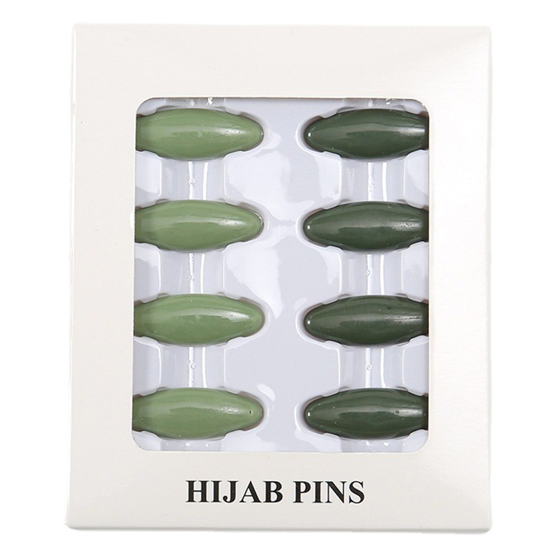 New Plastic Silk Scarf Buckle 8 Card-Mounted Monochrome Turban Pin Colorfulful Candy Accessories Fashion Brooch Pin Bz036