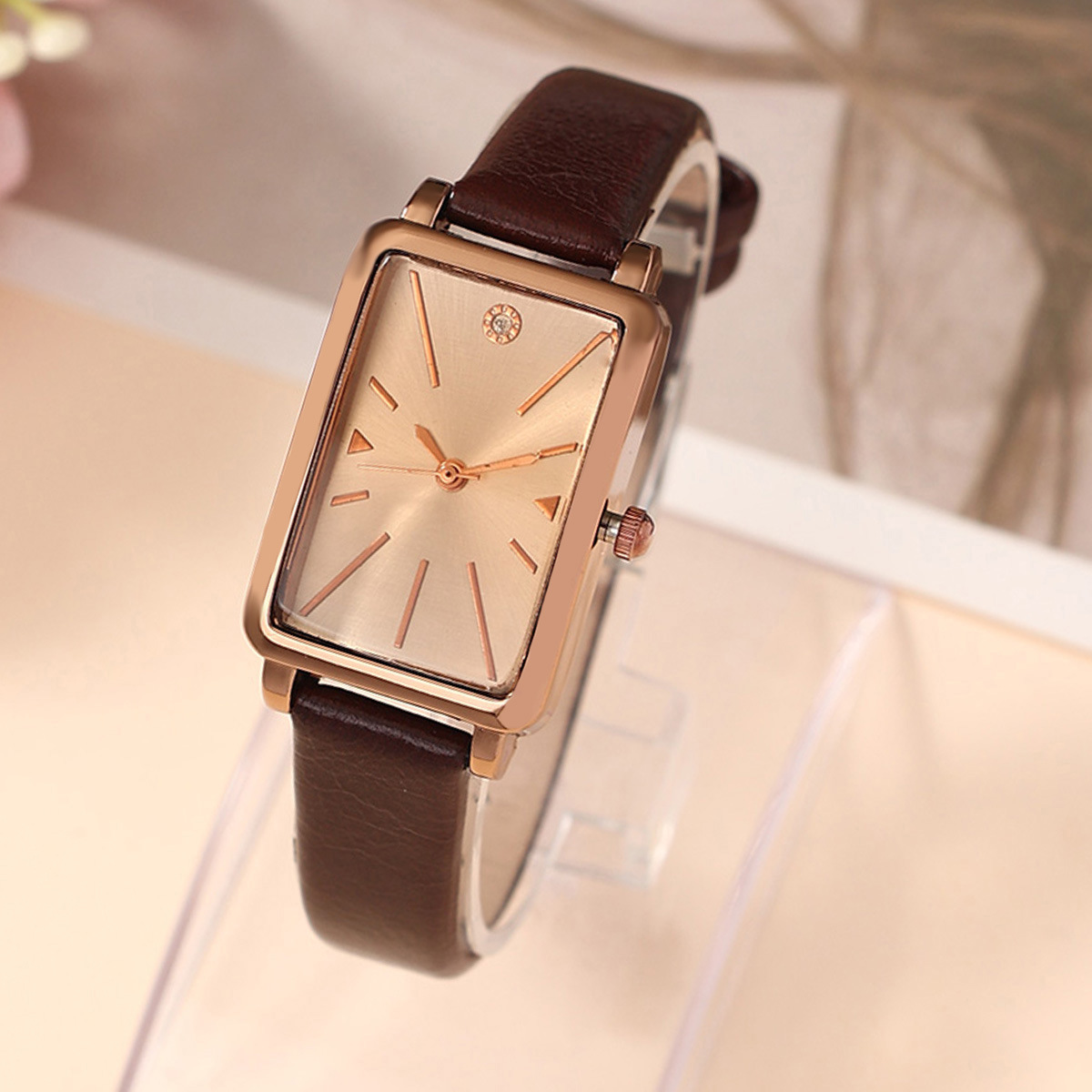 Markless Small Rectangular Girls Belt Quartz Watch European and American Niche K-Style Popular Casual Personality Student Simple