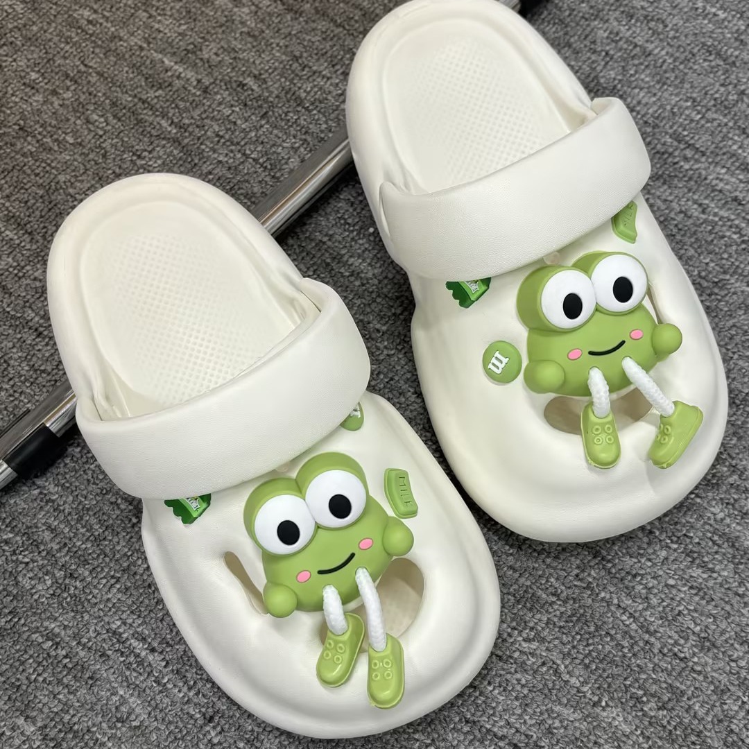 Baotou Cave Shoes Women's Summer Outer Wear Cute Cartoon Sandals and Slippers Home Indoor Non-Slip Shoes Eva Slippers