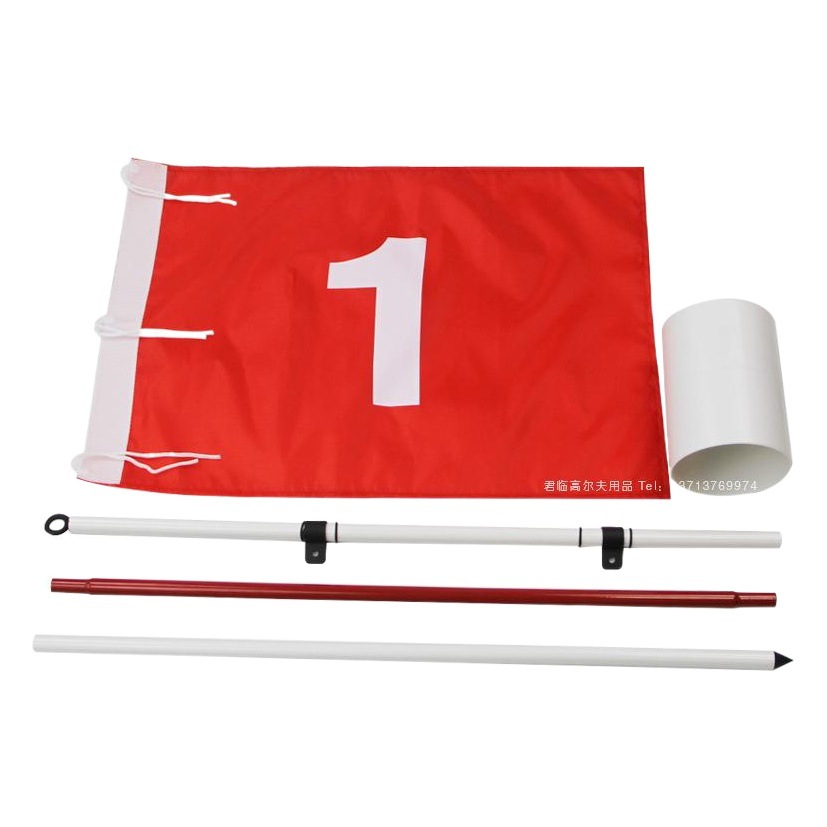 Upgraded Golf Triple Green Flagpole Removable Metal Hole Cup Course Flagpole suit Nylon Flag
