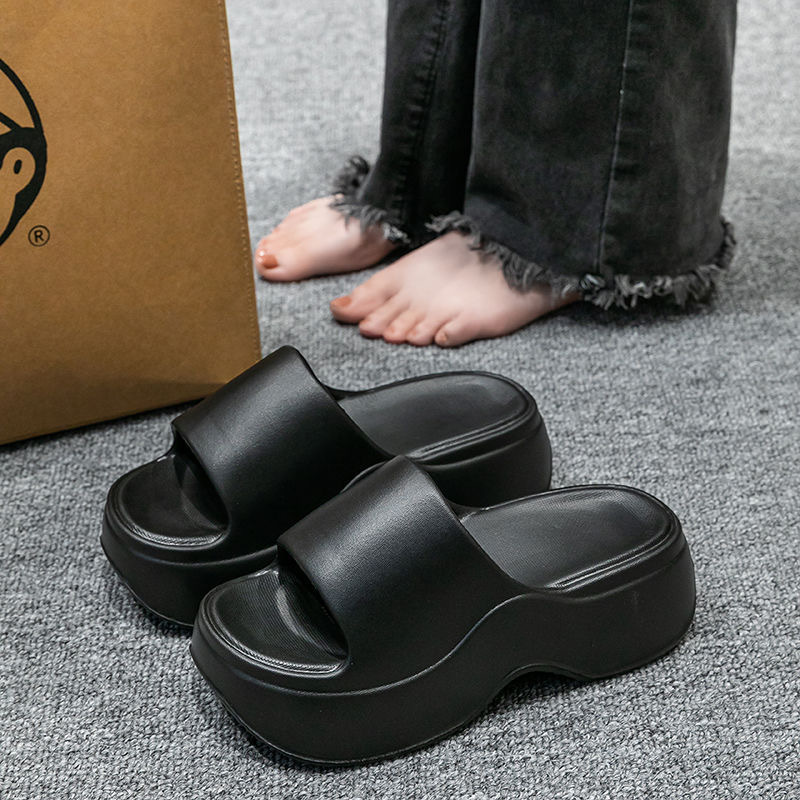 High-Heeled Slippers for Women's Summer Outer Wear, Women's New Thick-Soled Eva Slippers, Soft-Soled Home Sandals, Sandals