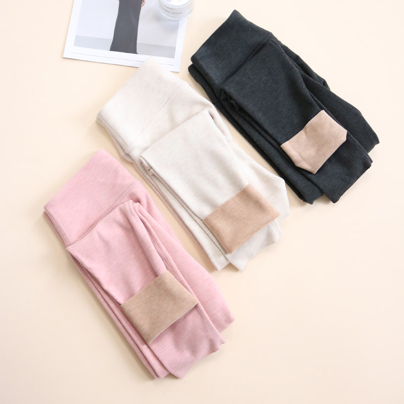 Tangge Autumn and Winter Silk Wool Warm Pants Women's Mulberry Silk Brushed High Waist Belly-closed Autumn Trousers Thickened Leggings