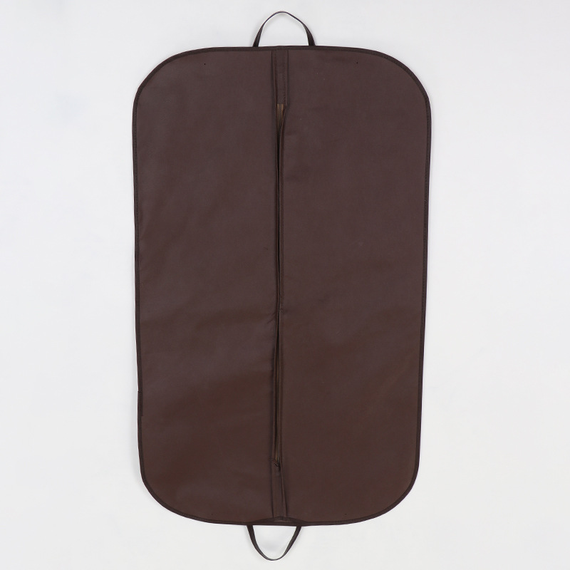Picture of Brown vintage non-woven suit bag hanging clothes dustproof zipper clothing wedding dress storage bag can be printed LOGO wholesale