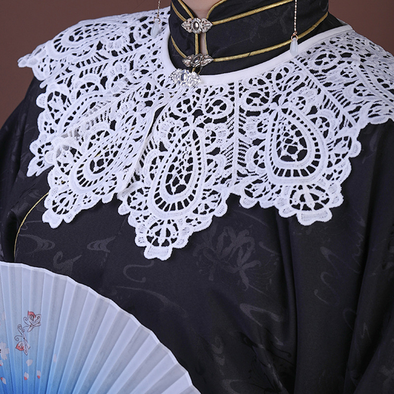 Cloud Shoulder Women's Antique Style Hanfu Lace Waistle Collar All-match Hollow Collar Girl's Accessories Small Shawl Festive