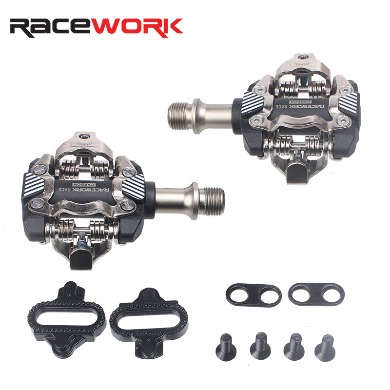 Picture of RACEWORK mountain bike lock pedal bicycle self-locking pedal ultra light DU bearing SPD pedal M8100 pedal