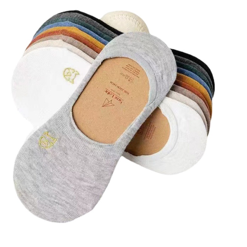 Boat socks women's silicone non-slip heel socks women's short socks shallow Korean cute invisible thin cotton socks summer tide