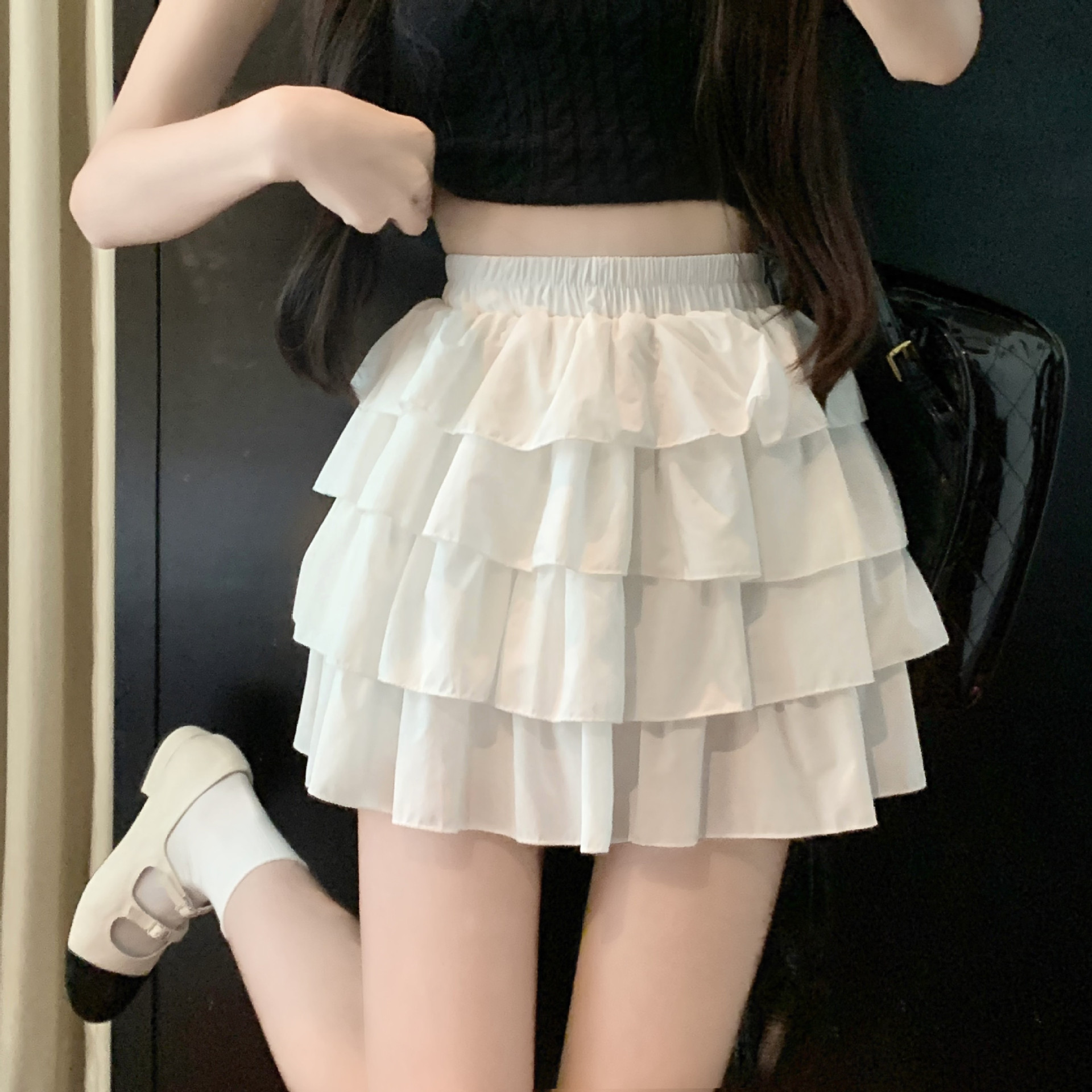 Sweet Design Sense Niche White Cake Skirt Women's Summer 2024 New Style Puffy Short Skirt Pure Desire Half-length Skirt