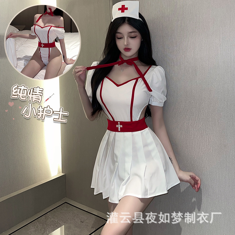 Rain Love Xin Sex Lingerie Women's Pure Desire Nurse Uniform Temptation Sexy Hot Pajamas Passion Suit 1504