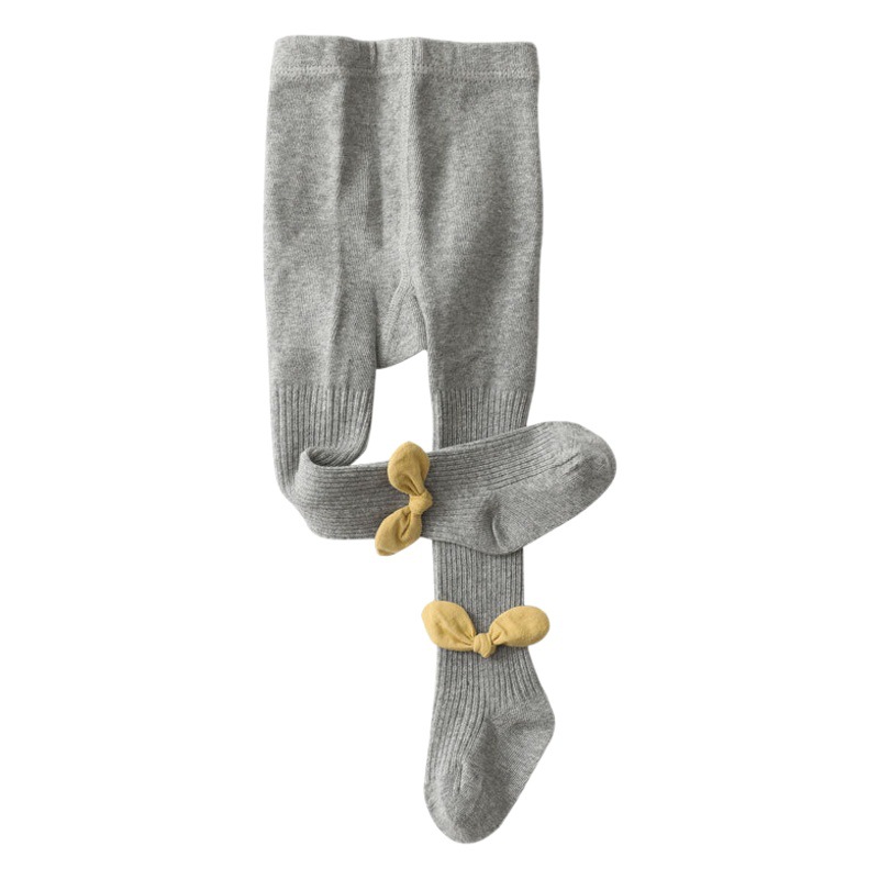 Spring and Autumn Kidsren's Pantyhose Pure Color Combed Cotton Girls' Body Stockings Rabbit Ears Medium Thick Baby Leggings for Outer Wear