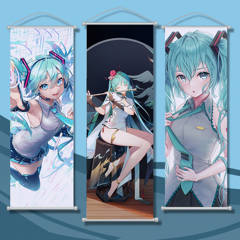 Hatsune Miku Hatsune Miku Hanging Painting Mirror Sound Gemini Princess Palace Scroll Poster Animation Hanging Painting