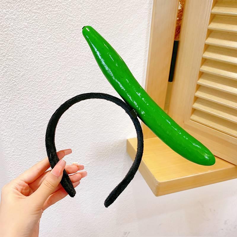 Picture of Haiyue Jewelry Three-dimensional Vegetable Hairband Creative Original Personality Funny Radish Pepper Eggplant Green Vegetable Headband Women's Hair
