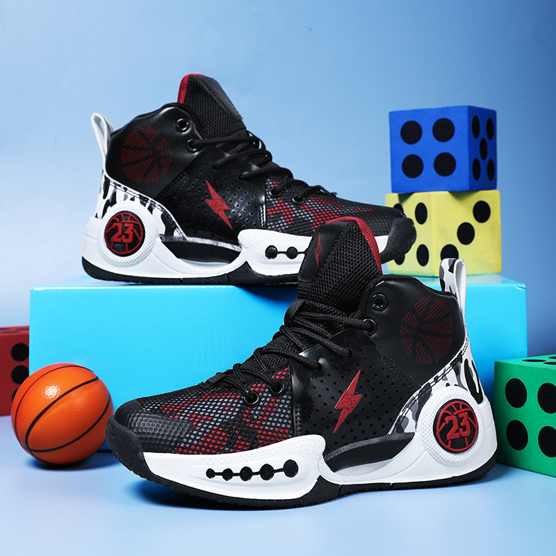 2025 Spring and Autumn Children's Mesh Basketball Shoes Boys Practical Non-slip Wear-resistant Running sneaker Middle School Students' Sneakers
