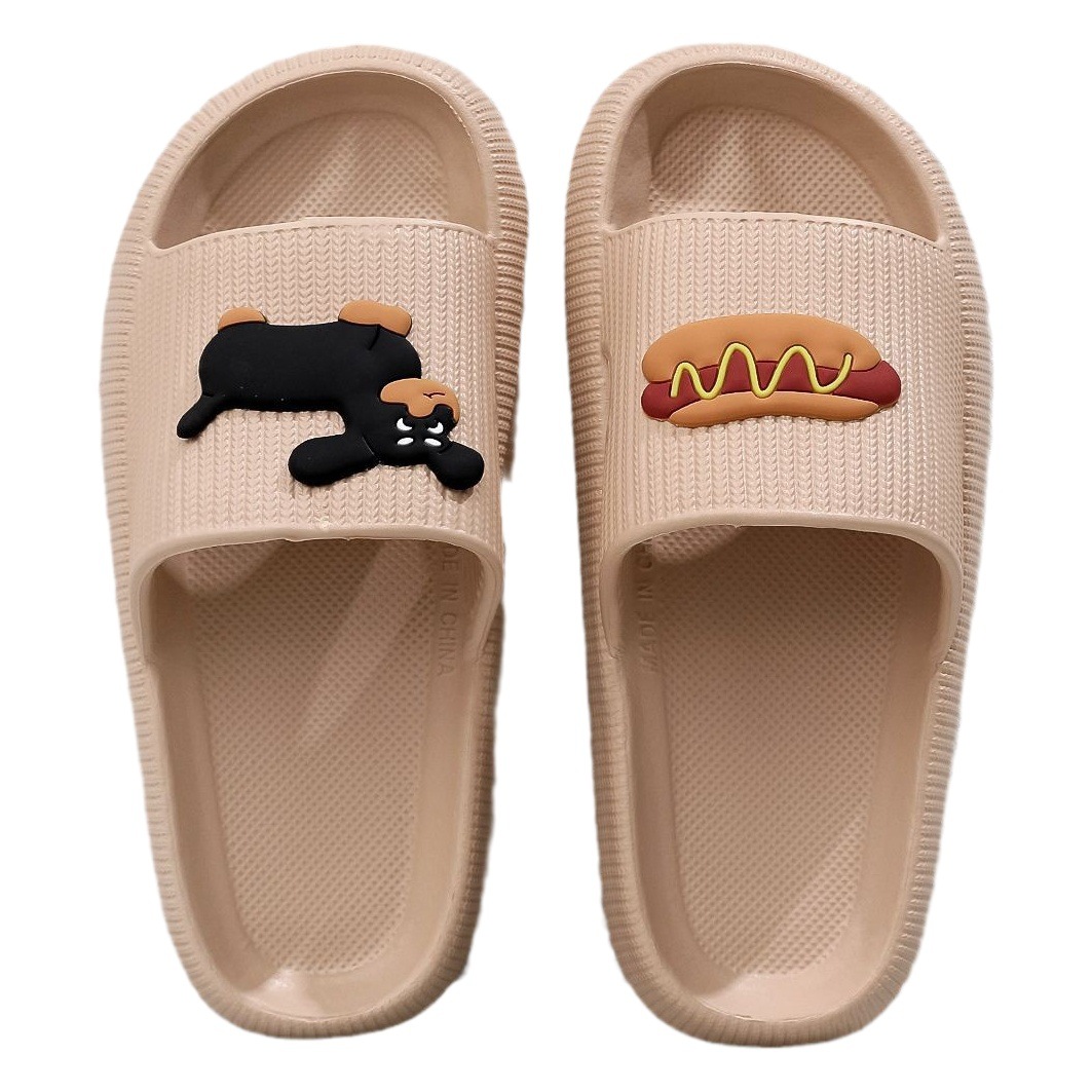4CM bathroom thick-soled cute cartoon slippers women's summer cross-border couple's drooping sandals soft bottom home large size shoes