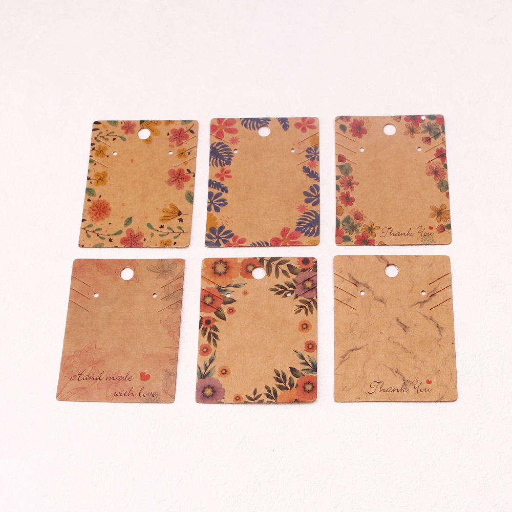 Factory spot 5x 6.7cm necklace earrings set card 350g kraft paper printing prosperous can put 3 necklace cardboard