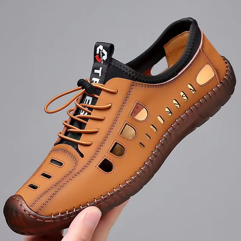 Soft bottom breathable men's shoes 2025 new Korean fashion casual shoes hand stitched driving shoes men's shoes