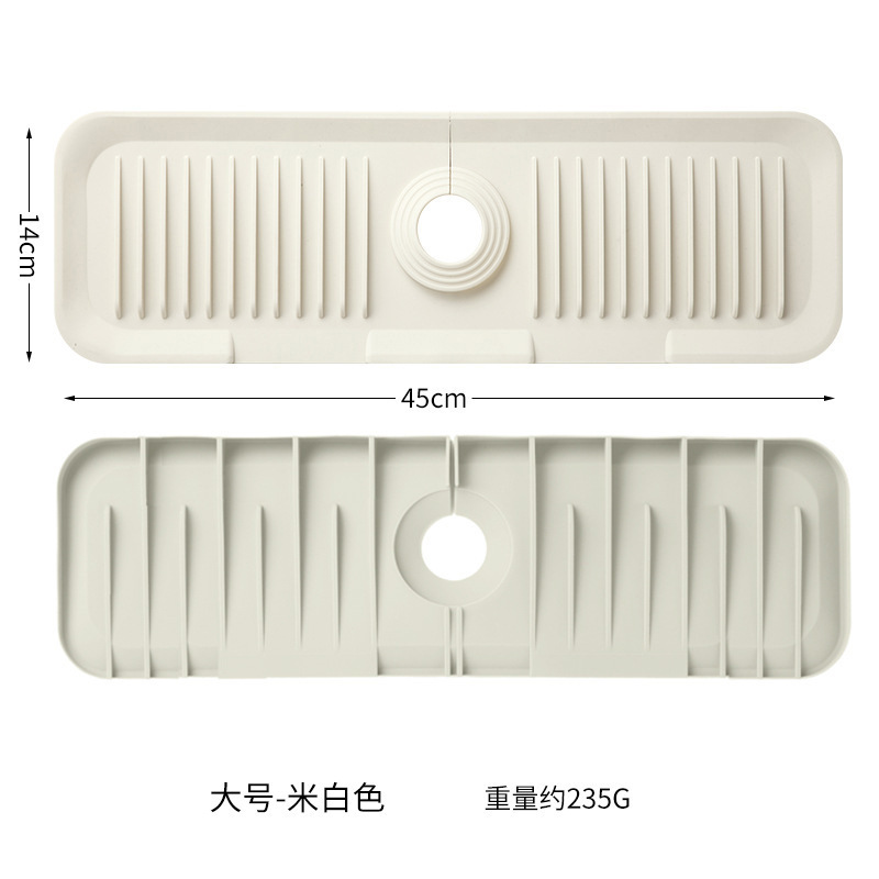 Picture of Faucet silicone draining mat household kitchen countertop sink cutting draining storage mat lengthened draining rack
