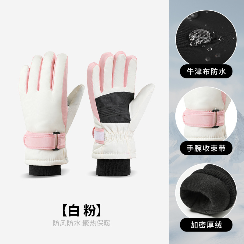 Picture of Cross-Border Outdoor Professional Sports Warm Gloves for Boys and Girls Aged 3-9 Years Old Fleece-Lined and Thickeneded Windproof Kidsren's Ski Gloves