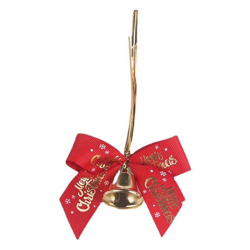 Christmas tree decoration big bow bronzing tie silk tie Bell ribbon wholesale webbing wreath band packing gift box