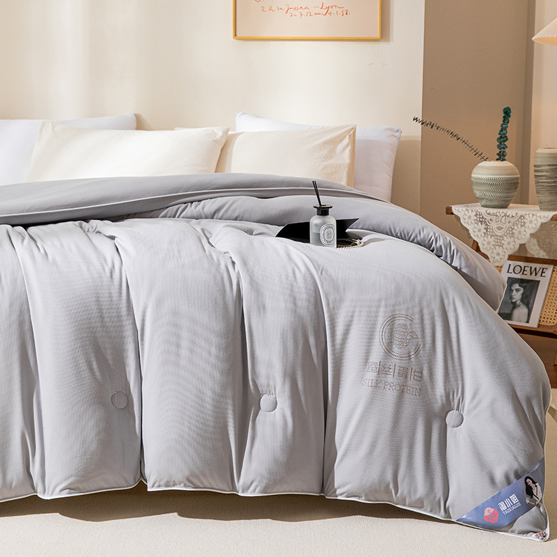 Picture of Silk Quilt Class a Maternal and Infant Grade Silkworm Chrysalis Protein Fiber Quilt 100% Cotton Knitted Cotton Spring & Fall Quilt Core Thickeneded Winter Quilt