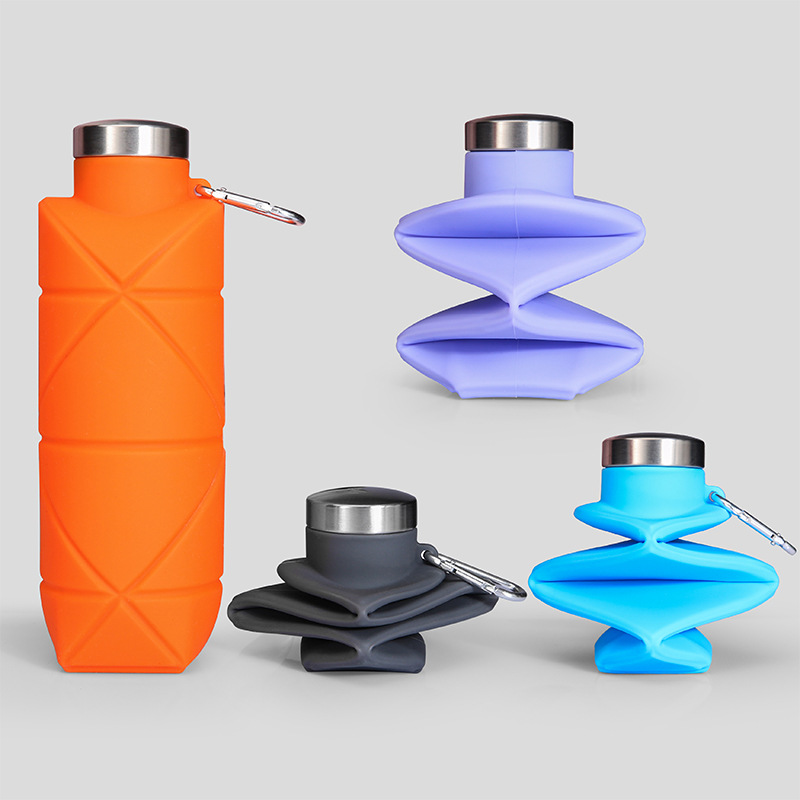 Picture of Platinum Silicone Diamond Folding Cup 700ml Outdoor Sports water bottle Cross Border Pocket Portable Kettle