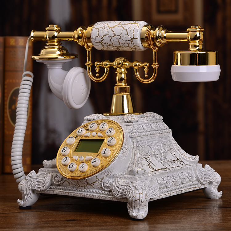 Picture of European retro telephone pastoral fashion creative home landline office cable to show antique antique telephone
