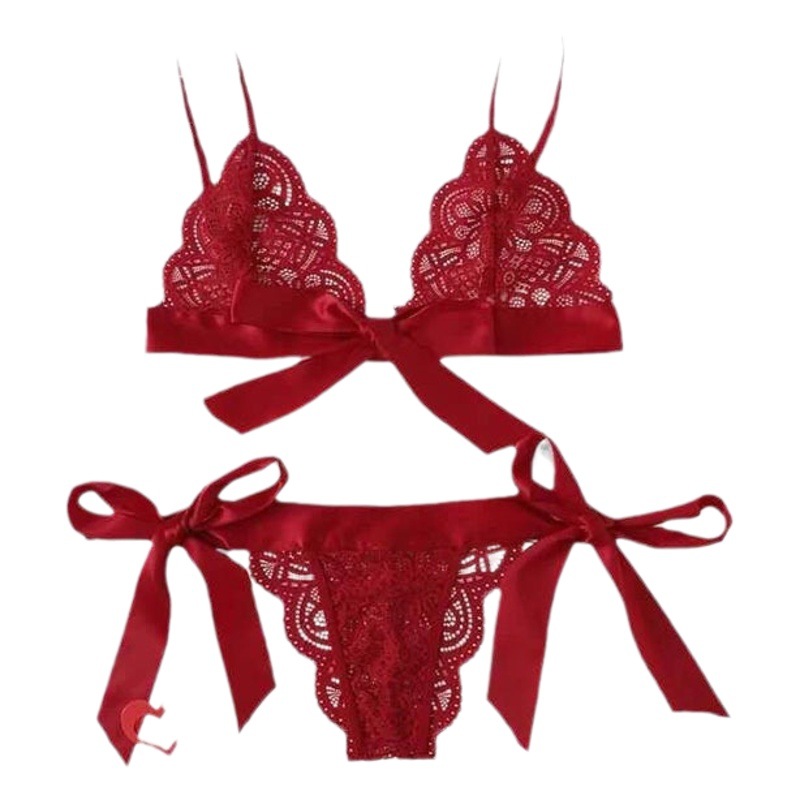 New European and American Foreign trade sexy lingerie lace three-point split underwear sexy AliExpress Amazon cross-border hot