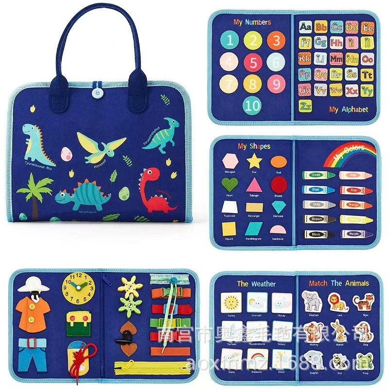 Cross-Border Wholesale Felt Learning Board Early Education Board Children's Educational Toys DIY Early Education Busy Board Felt Dressing Board