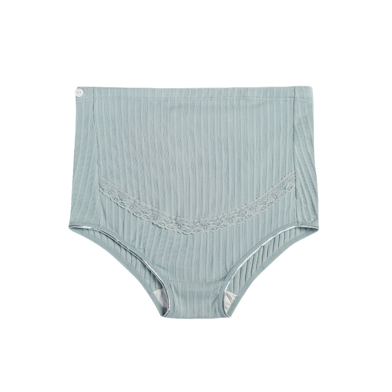 Picture of Lace Pregnant Women's Underwear Large Size Breathable High Waist Abdominal Adjustable Pregnant Rib Briefs Manufacturers Combed Cotton
