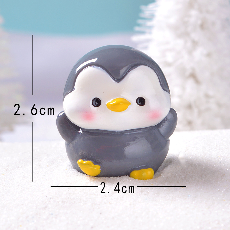 Picture of Cross-Border Cartoon Cute Gray Penguin Micro Landscape Gardening Potted Small Ornaments Cute and Interesting Penguin DIY Gadgets