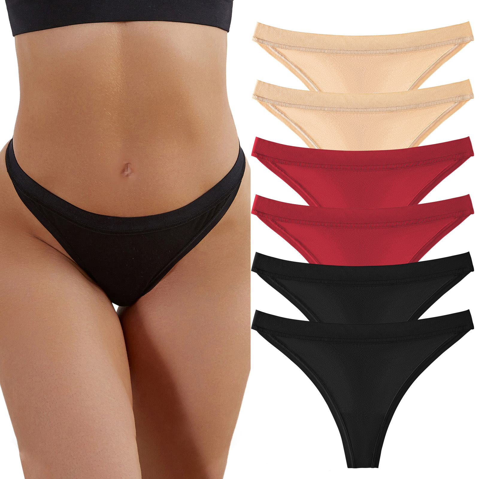 6 Foreign trade thong low waist sexy girls underwear large size ladies briefs cotton panties